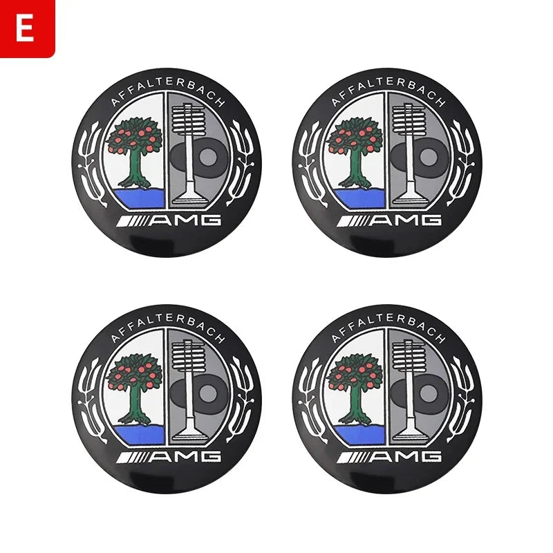 56mm60mm65mm75mm Car Wheel hub Center Cap Badge covers sticker 4pcs Mercedes Benz W204 W205 W212 W213 W177 W176 W117 X253 W247 CM World