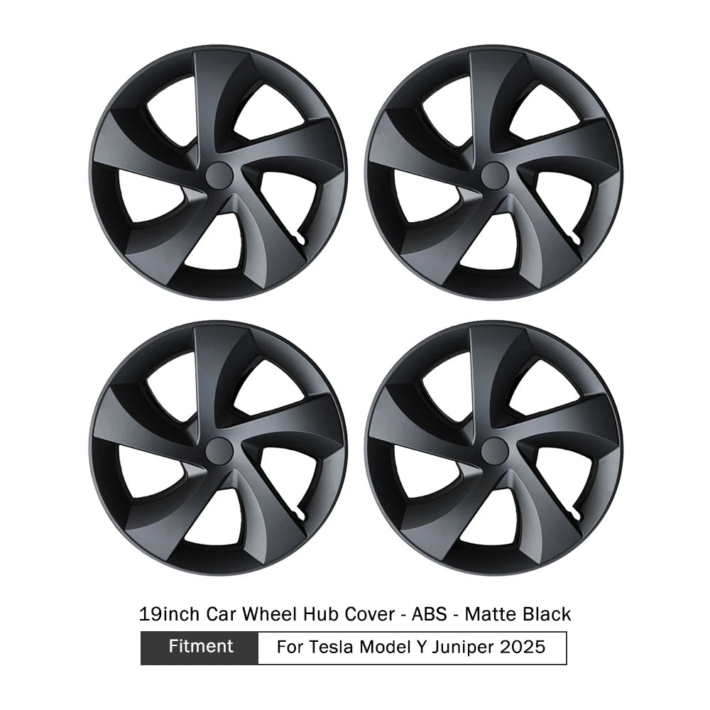 For Tesla Model Y Juniper 2025 HubCap 19 Inch Wheel Caps Auto Performance Replacement Hub Cap Full Rim Cover Accessories（4PCS） CM World