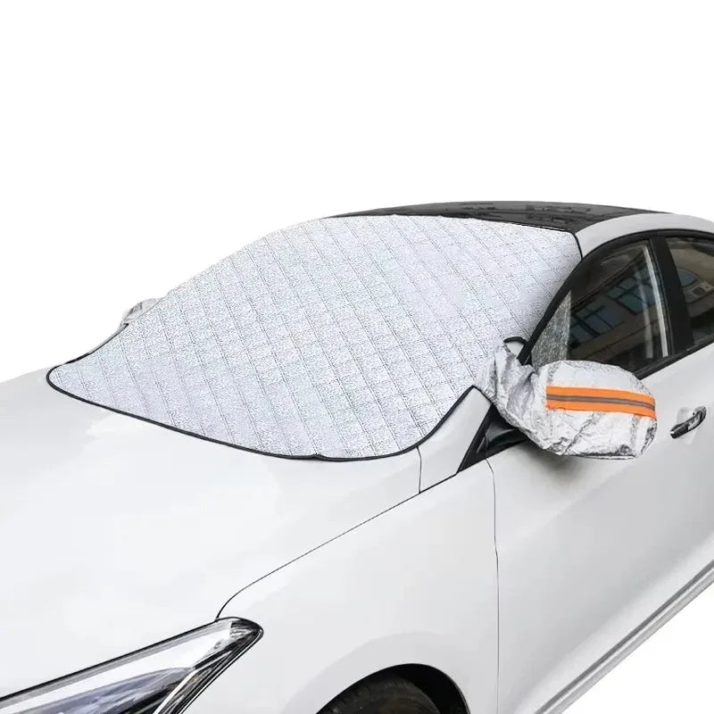 Winter Car Windshield Snow Guard, Outdoor Snow Protection Car Cover for Winter and Summer Sunshade, Easy to Install Car Mobile World