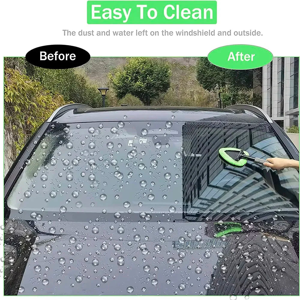 Telescopic Car Window Windshield Cleaning Brush Set Microfiber Window Glass Cleaner Car Window Cleaner Scraping Mist Eliminator