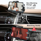 Car Vent Phone Mount, [Never Blocking Vent, Enjoy The Comfort of The A/C] Hands-Free Universal Extension Clip Air Phone Holder