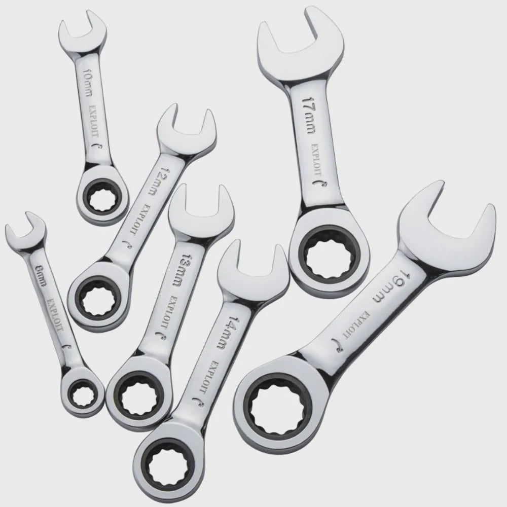 Mini Dual-purpose Ratchet Wrench Short Handle Labor-saving Ratchet Wrench Adjustable Auto Repair Hardware Ratchet Spanner Tool