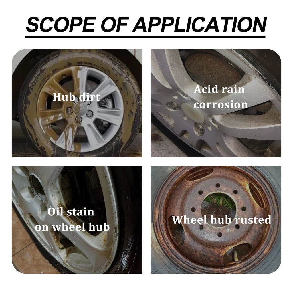 Car Wheel Cleaner Alloy Rim Cleaner Spray Remove Brake Dust Rust & Stains No Scratch Formula Polish Protect for All Wheels 120ml CM World