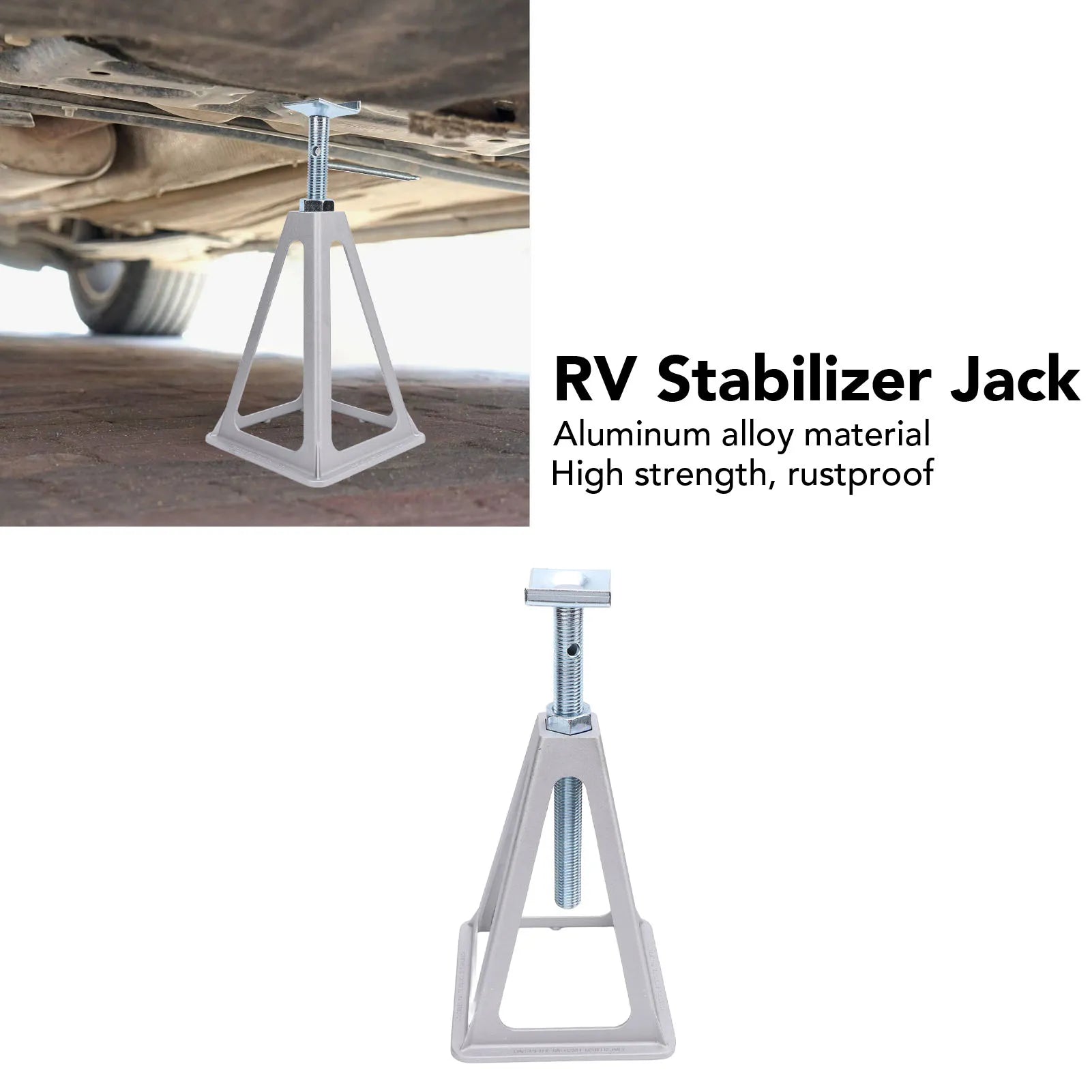 RV Stabilizer Jacks 2.7T Maximum Load Height Adjustable 28 to 44cm for Travel Trailers Motorhomes Trailer Stabilizer Jack CM World