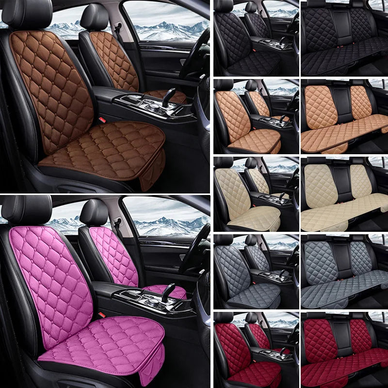 7PCS Set Warm Plush Car Seat Cushion Cover Backrest Front Rear Seat Protector Case Wear-resistant Universal Auto Accessories