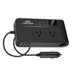 200W car inverter, DC 12V to 110V AC car power inverter with USB Type -C Used for computer,cars and trucks (black) CM World