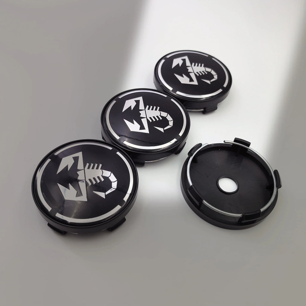4pcs fiat Abarth 3D Logo Car Emblems 56mm/60mm Wheel Center Hub Caps Dust-Proof Rim Refit Badges Sticker Styling Accessories