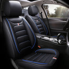 Five-Seat Car Seat Covers with Dual-Tone Trim, Luxury Leather Upholstery, Fits Most Vehicles