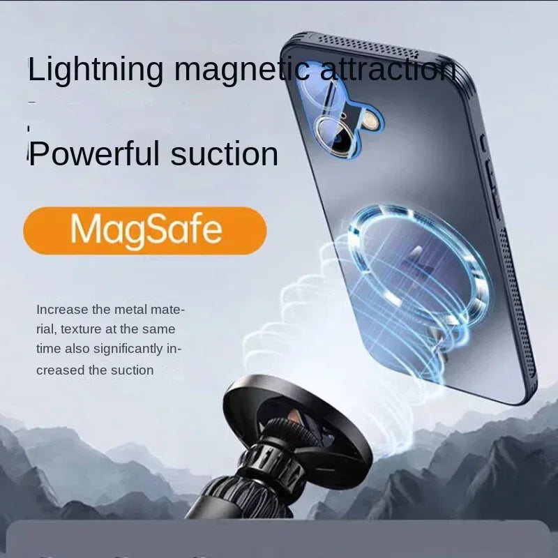 Magnetic iPhone Case with Heat Dissipation, Full Protection, Anti-drop for Apple 16, 15, 14, 13, Pro Max, New Car Mobile World