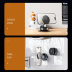 Vacuum Adsorption Magnetic Phone Holder 360 Degree Rotating 15W Wireless Charger Desktop Windshield Sucker GPS Navigation Stand CM World