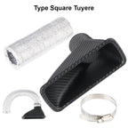 Air Funnel Pipe Set Round/Square Nozzles Car Front Bumper Air Intake System Turbo Air Inlet Tuyere Universal Air Vent Tube Kit