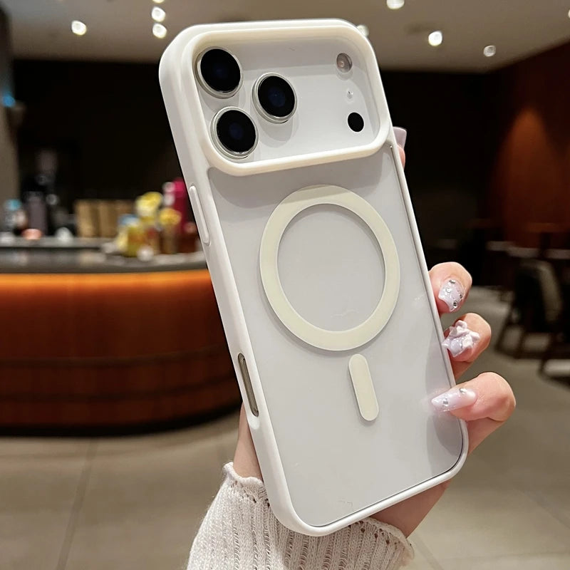 New 17 pro max Clear Magnetic Phone Case for iPhone 17 Air 17 pro max Magsafe Candy Color Transparent Protector Back Cover Car Mobile World