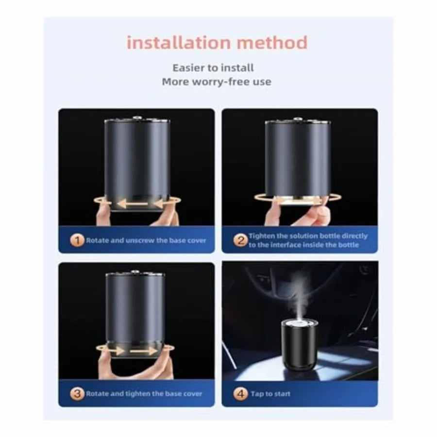Smart Car Air Freshener 50ML Ultrasonic Mist Aromatherapy Diffuser Portable Humidifier for Car and Home Use Blue Ocean Automati CM World