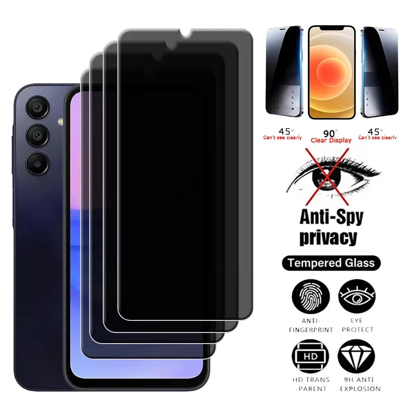 4PCS Privacy Screen Protectors for Samsung S26 S25 S24 Ultra S23 S22 Plus S21 FE A57 A37 A17 A07 A56 A55 A54 A53 A36 A35 A26 A16