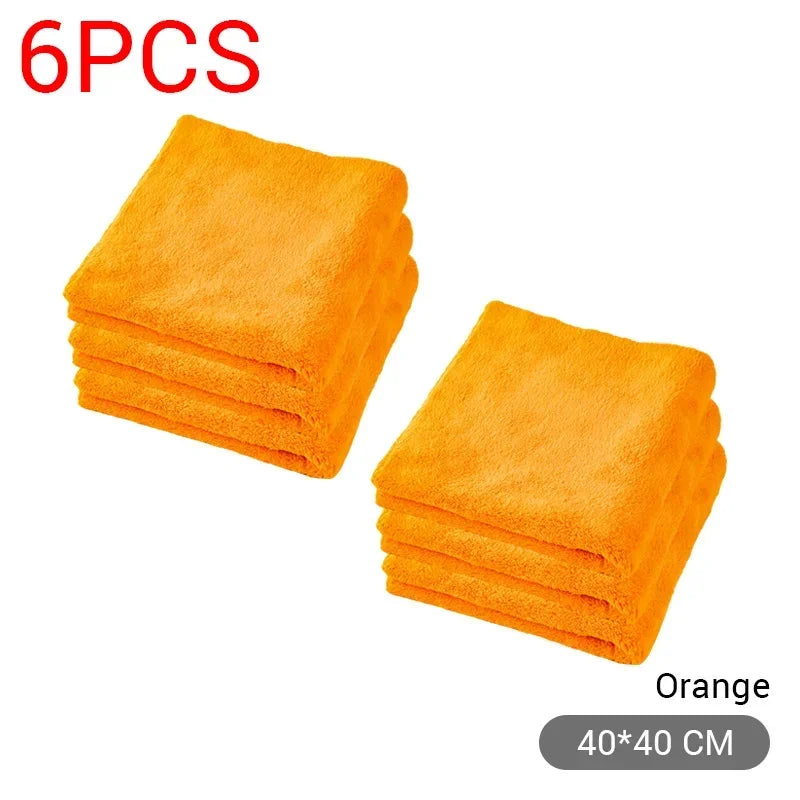 New 1/2/6/9 Packs 300GSM Car Thicken Cleaning Cloth Professional Cleaning Car Wiping Microfiber Towel Car Wash Rag 40x40cm