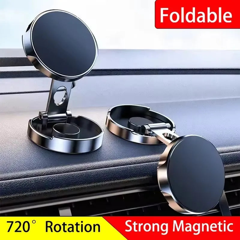 Strong Magnetic Mobile Phone Stand 720° Foldable Round Bracket Car Holder Support for Universal Phones Mount Holders In Car CM World