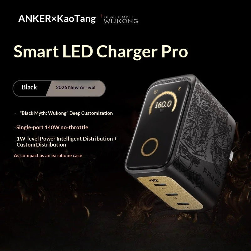 Anker Prime Black Myth Wukong Charger 60W Lingguang Smart Display GaN Multi-Port Fast Charging PD3.1 Fast Charger for IPhone 17