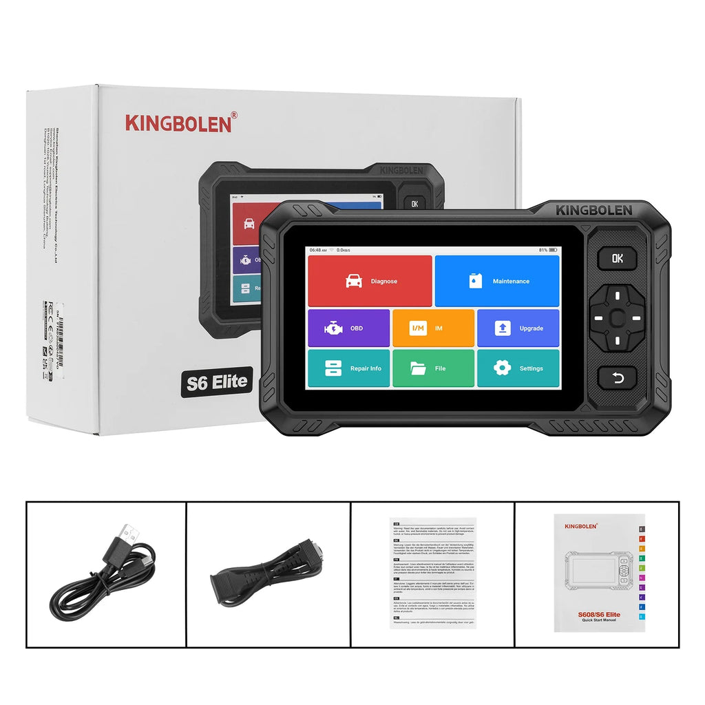 KINGBOLEN S6 ELite CAN FD All System OBD2 Scanner Bidirectional Test Car Diagnostic Tool TPMS AdBlue DPF 15 Reset Lifetime free Car Mobile World