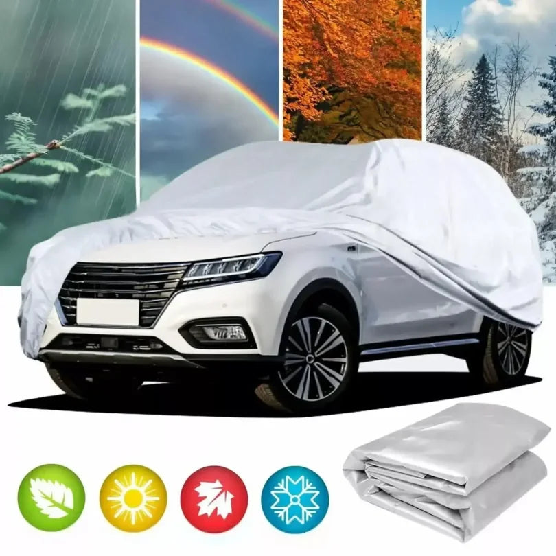Universal Full Car Cover Portable Outdoor Waterproof UV Protection Anti-Scratch Resistant Car Clothing Auto Dust Cover Accessory Car Mobile World