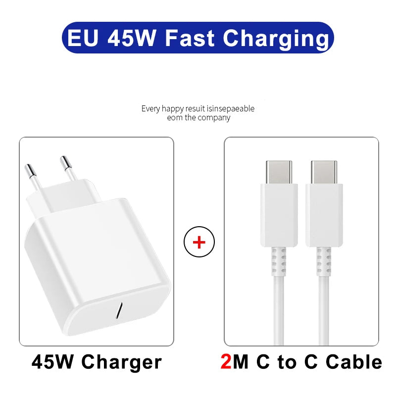 PD 45W USB C Charger Super Fast Charging Adapter For Samsung Galaxy S24 S23 S22 S25 Ultra A55 A16 A56 Phone Charger Type C Cable Car Mobile World