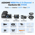 New AZDOME 4K M550 Pro Dash Cam Front Rear Interior 3 in 1 Car Camera 24H Parking Monitor Supercapacitor 5G WIFI GPS ADASCar DVR
