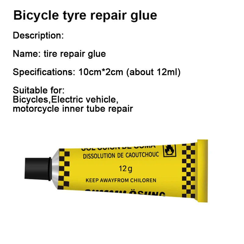 12/20g Tire Repairing Glue Inner Tube Puncture Strong Bonding Cold Repair Glue Car Motorcycle Bicycle Tire Repairing Glue Tool