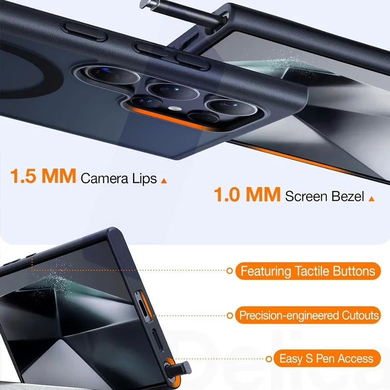 UYUXIO Magnetic Mobile Phone Case with Kickstand for Samsung Galaxy S26 S25 S24 S23 Ultra FE S22 Plus A16 A55 A56 Stand Cases Car Mobile World