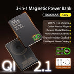 Magnetic Wireless Powerbank Qi 2.1 USB-C Fast Charging External Battery for iPhone 12-17 Pro Airpods Apple Watch Xiaomi 10000mAh Car Mobile World