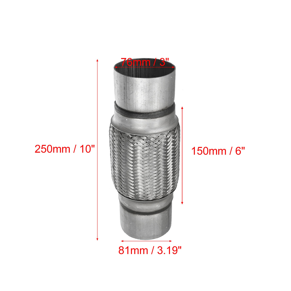 UXCELL 51x55x252mm 51x57x150mm 58x63x250mm Car Exhaust Tube Telescopic Flexible Stainless Steel Muffler Pipe Connector