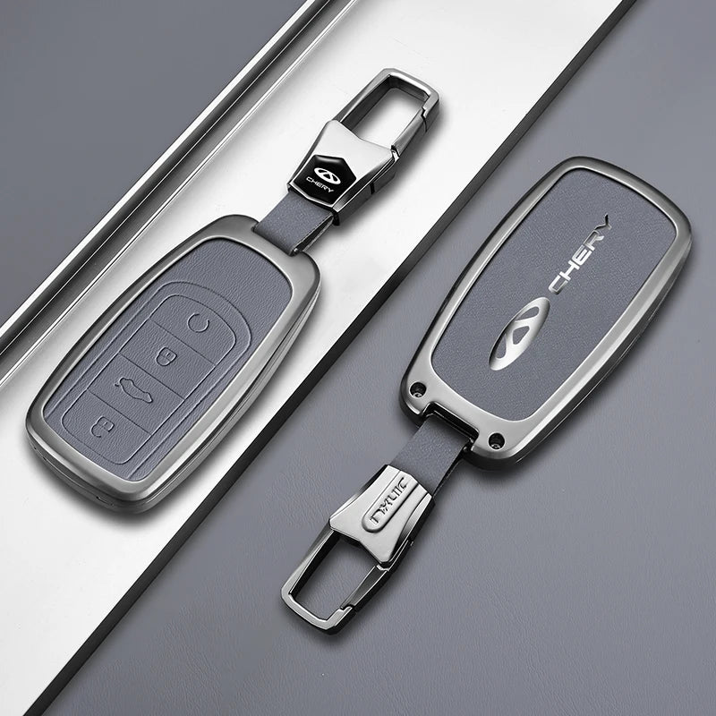 Zinc Alloy Car Key Cover For Chery Tiggo 7 Pro Smart Remote Key Case Shell Anti‑Drop Keychain Auto Accessories