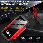 EAFC Jump Starter Power Bank 12V Booster for Car Start 2000A 1000A Battery Quick Charger Portable Auto Starting Device Powerbank