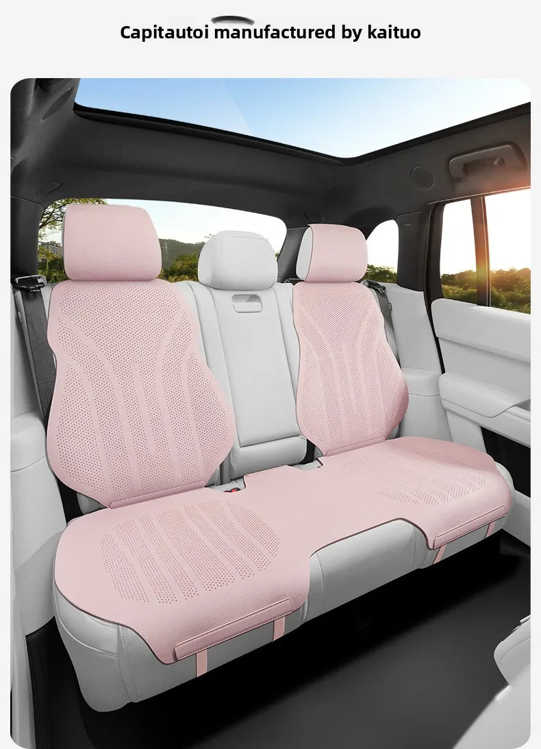 High Quality Perforated Suede Leather Universal Car Seat Full Cover Breathable Luxury SUV Sedan Protection Car Seat Full Cover