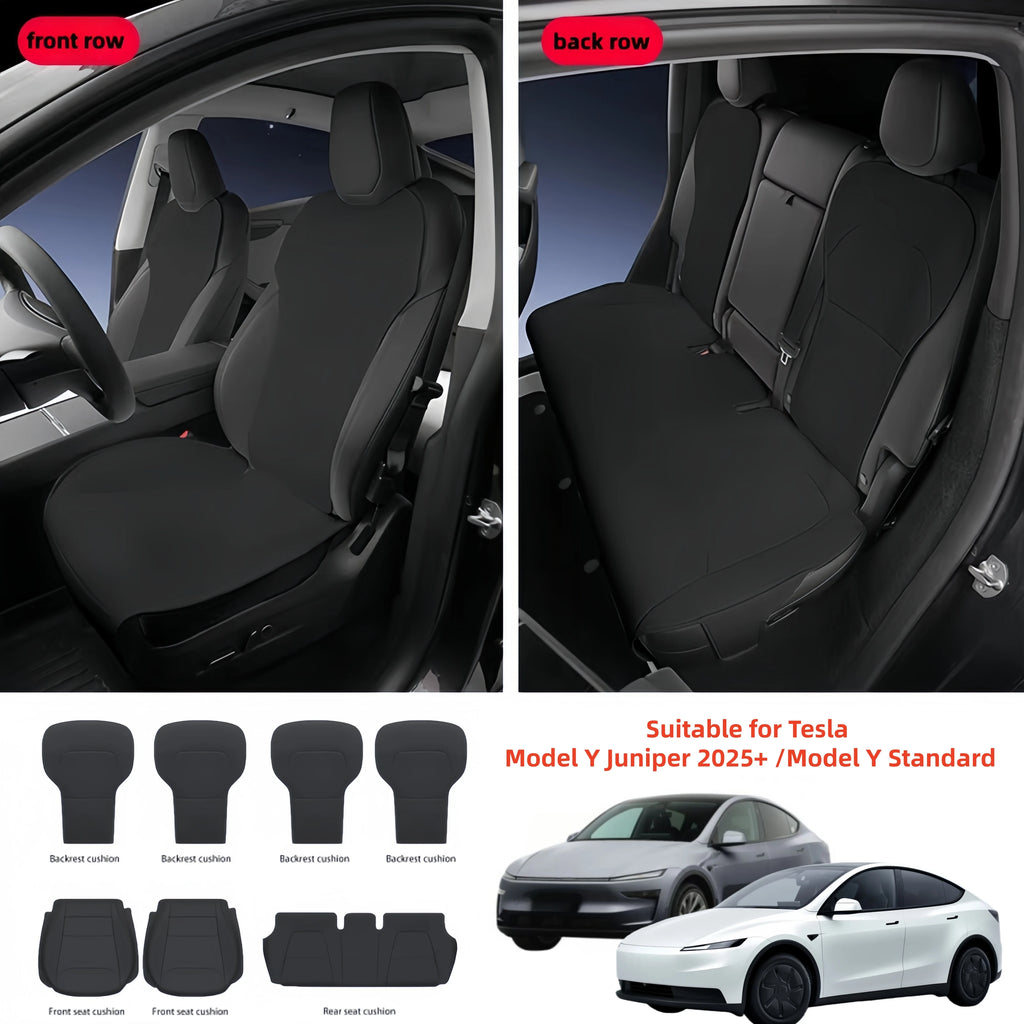 7-Piece Set For Tesla Model Y Juniper 2025+ Standard Exclusive Semi-Cover Seat Covers Breathable All-Season Interior Accessories