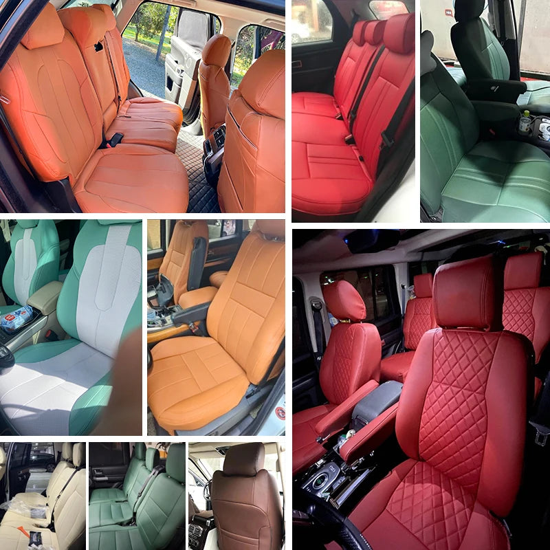 Custom Fit Car Seat Cover Full Set Specific For Land Rover Range Rover Velar Evoque Sport Discovery 3 4 5 Defender Seat Cover CM World