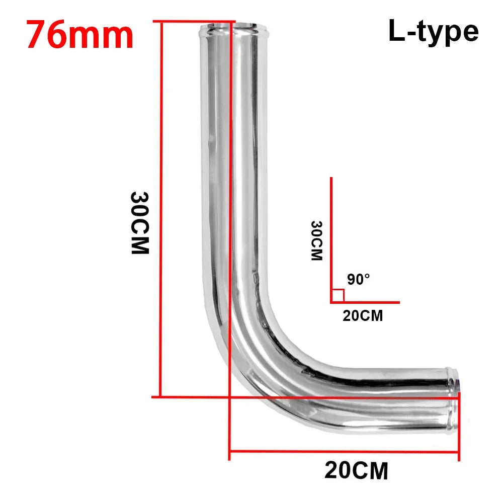 Universal L S Type Aluminum Tube 76mm 89mm 3inch 3.5inch Cold Air Intake Pipe for Racing Car Turbo High Flow 0/45/90/180 Degrees CM World