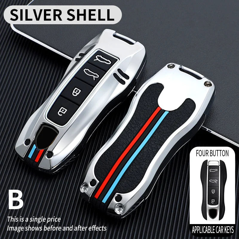 Zinc Alloy Car Smart Key Case Cover Shell Fob for Porsche New Cayenne Panamera 911 992 Taycan Car Protect Interior Accessories CM World