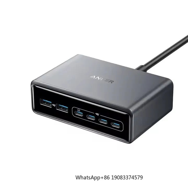 200W Anker GaN Prime USB C Charging Station Ultra-Fast 6-Port Desktop Charger with MultiProtect and ActiveShield 3.0 System