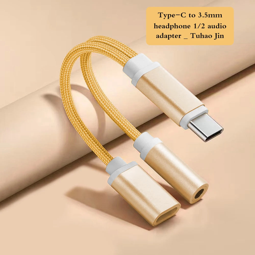 2 In 1 USB C To 3.5mm Headphone And Charger Adapter USB C PD 3.0 Port To Aux Audio Jack With PD Fast Charging Dongle Cable Cord Car Mobile World