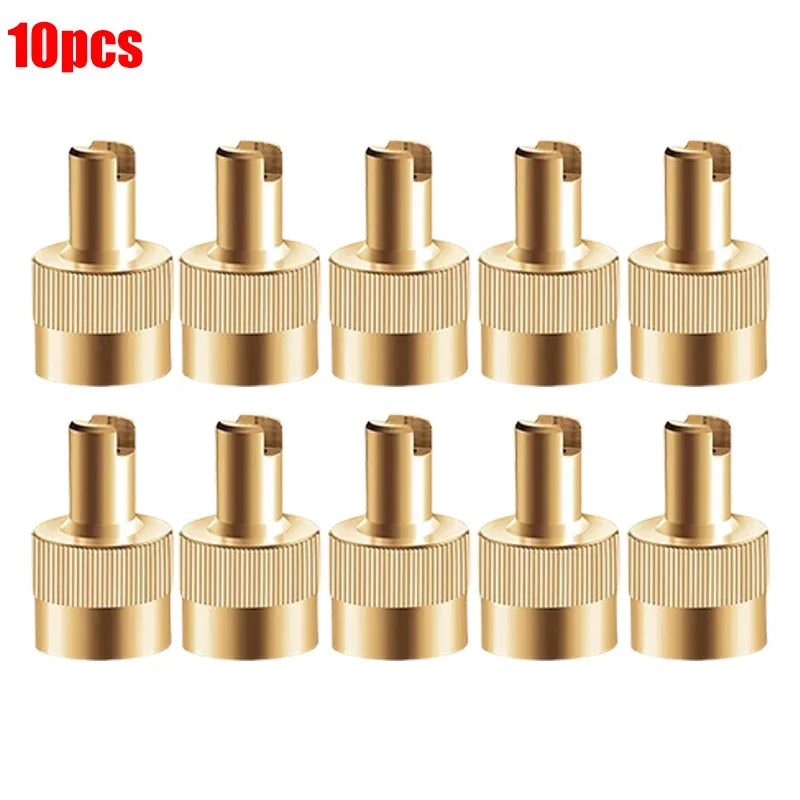 40-10PCS Tire Valve Stem Cap Full Copper Slotted Head Stem Cover with Core Removal Tool Wheel Valve Covers for Auto Motorcycle