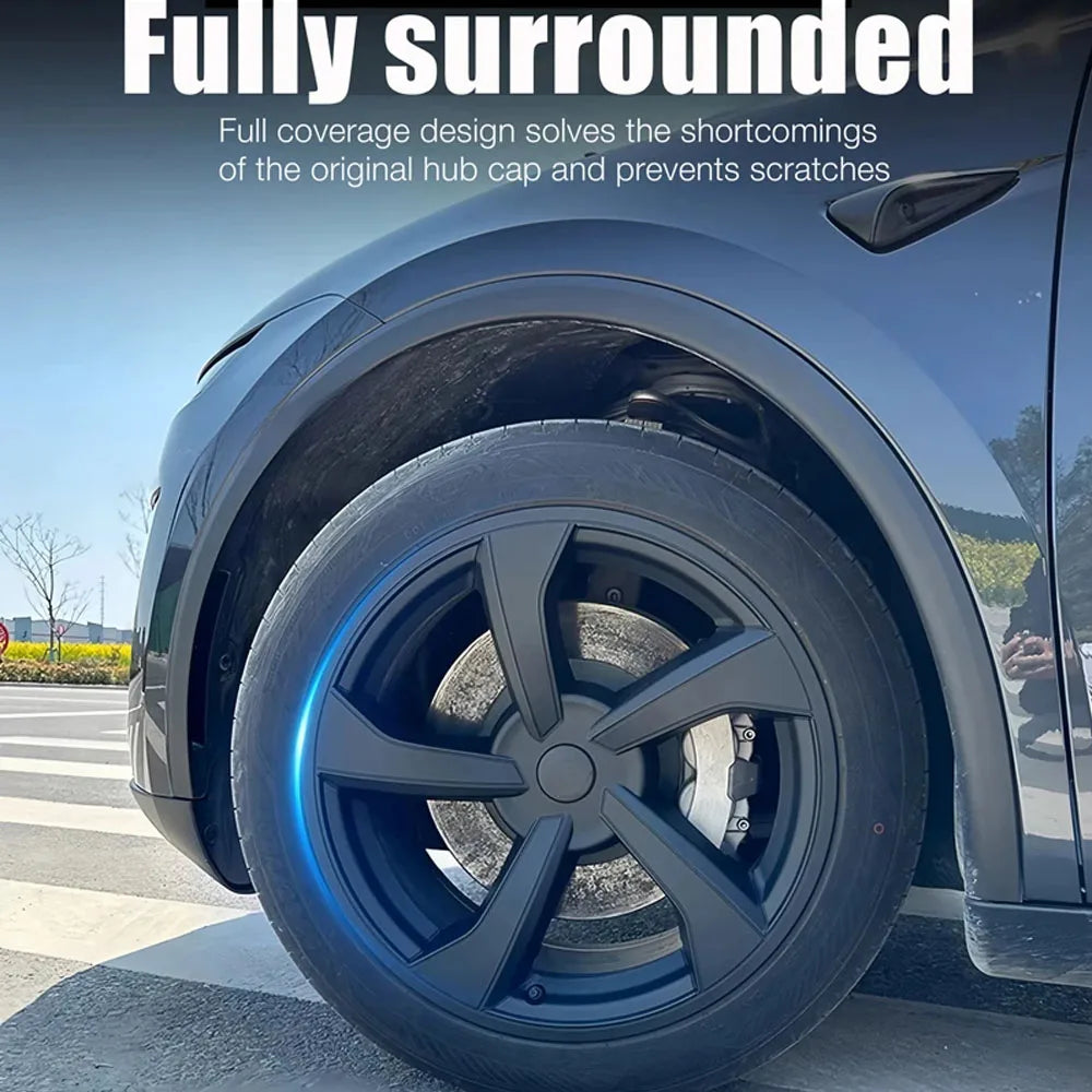 4PCS Hub Cap for Tesla New Model Y Juniper 2025 2026 Car Replacement Wheel Cap 19 Inch Performance Automobile Hubcap Full Cover CM World