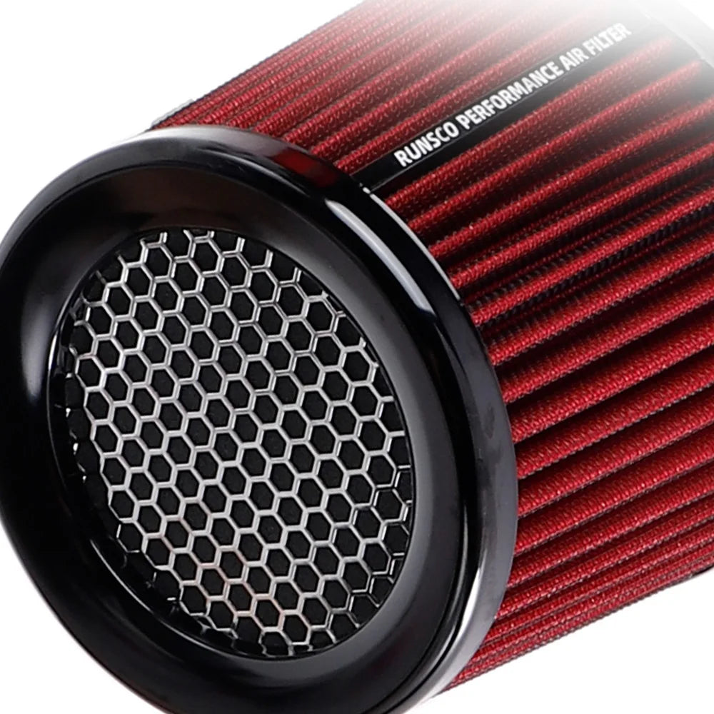 76MM 89MM 101MM High Flow Cold Cone Air Intake Filter 2.5inch 3inch 3.5inch Universal Car Air Filter Modification for Race Car CM World