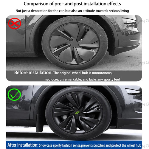 4PCS Hub Cap For Tesla Model Y Juniper 2025+ Car Replacement Wheel Cap 19 Inch Performance Automobile Hubcap Cover Accessories CM World