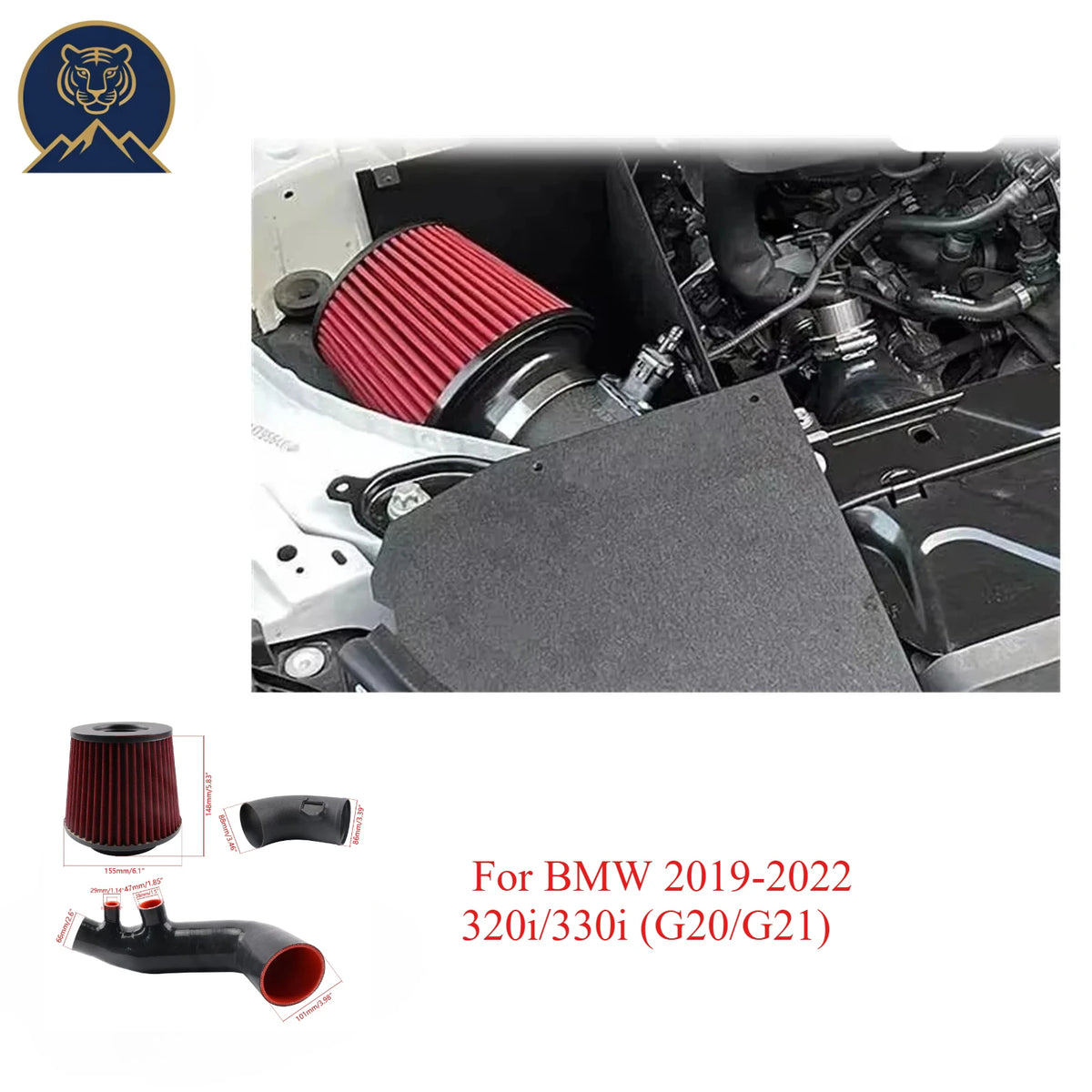 Performance Cold Air Intake Kit Inlet Pipe For BMW 320i 330i G20 G21 2.0L B48 Turbo