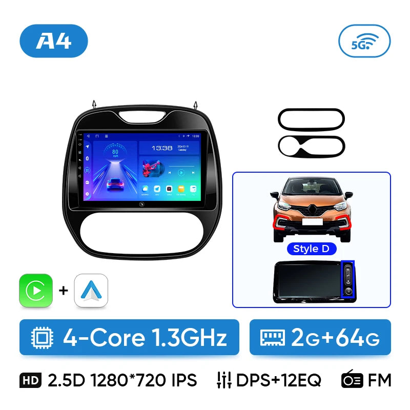 Ainavi Android 13 Car Radio For Renault Captur CLIO Samsung QM3 2014 - 2020 Kaptur Car Multimedia Wireless Carplay Android Auto CM World