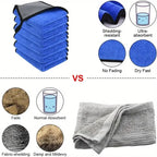 1-4pcs Soft Microfiber Car Washing Towels Quick Drying Double Layer 500GSM Rags for Windows Mirrors Home Cleaning