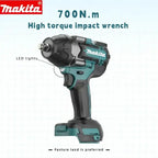 Makita DTW700 Cordless 1000N.m Impact Wrench Brushless Electric Wrench Screwdriver Large Torque Auto Repair Power Tools