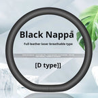 Car Non-Slip Steering Wheel Cover, Nappa Texture, Fits 37-38cm Steering Wheels, Ultra-Thin, Anti-Slip, Universal for All Seasons