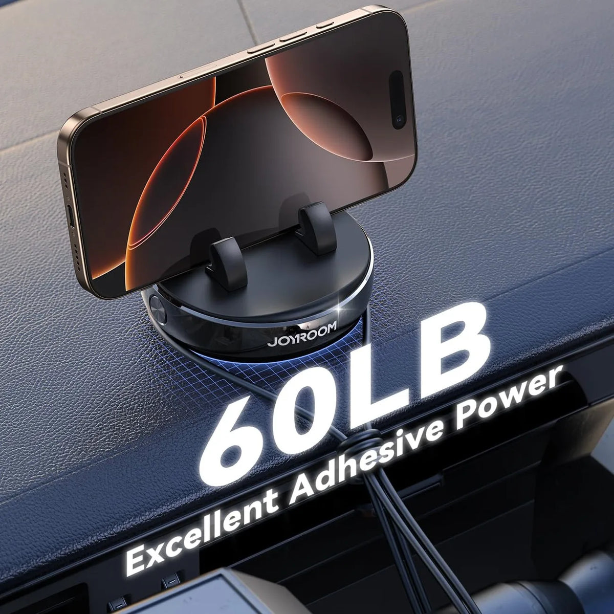 Car Phone Holder with 360° Adjustable & Avoid Sun Glare, Anti-slip Spring Snap Design Dashboard Cell Phone Holder, Phone Holders