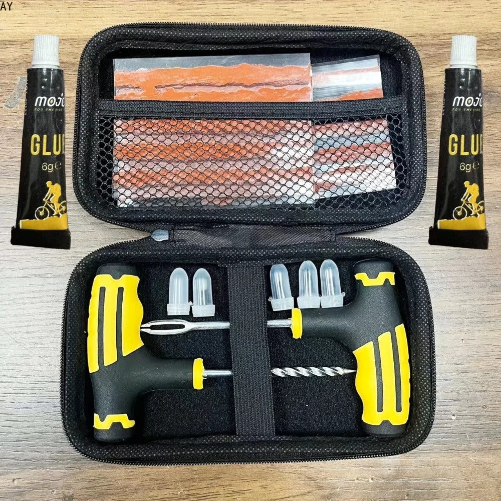 Emergency Tire Repair Kit - Quick Fix Heavy-Duty Glue & Rubber Strips for Cars/Trucks/RVs Puncture, On-the-Go Safety CM World