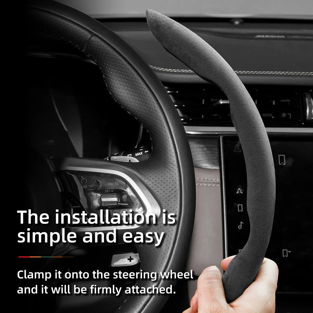 Suitable for Jaguar Anti-Slip Buckle Segmented Suede Steering Wheel Cover Suitable for Xf X250 Xe E Pace F Xj I Ev400 S Type X351 Svr Xfl Ftype Project 7 Cars Accessories CM World